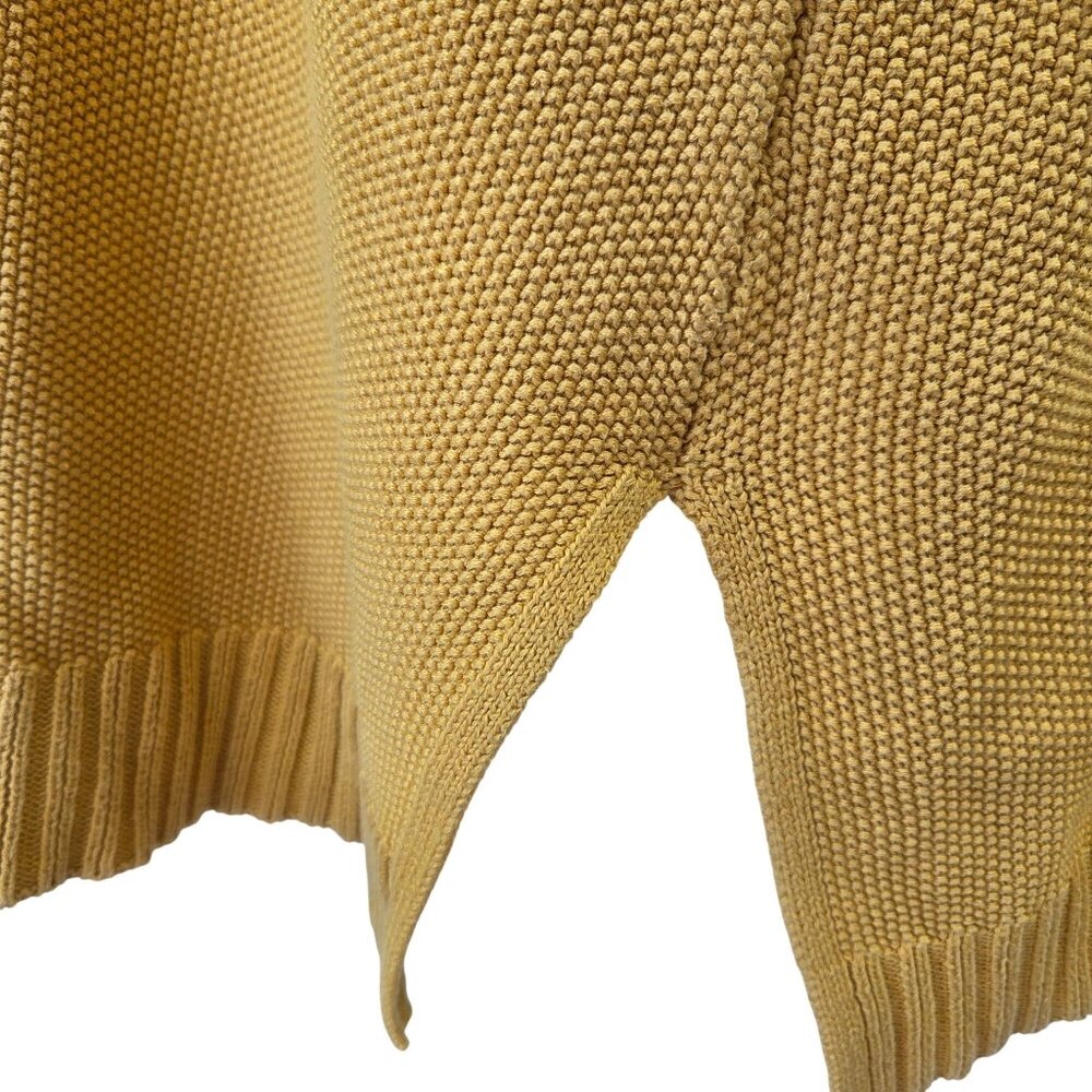 Marled Waffle Knit Open Front Cardigan Mustard Yellow Size 1X - Picture 5 of 12